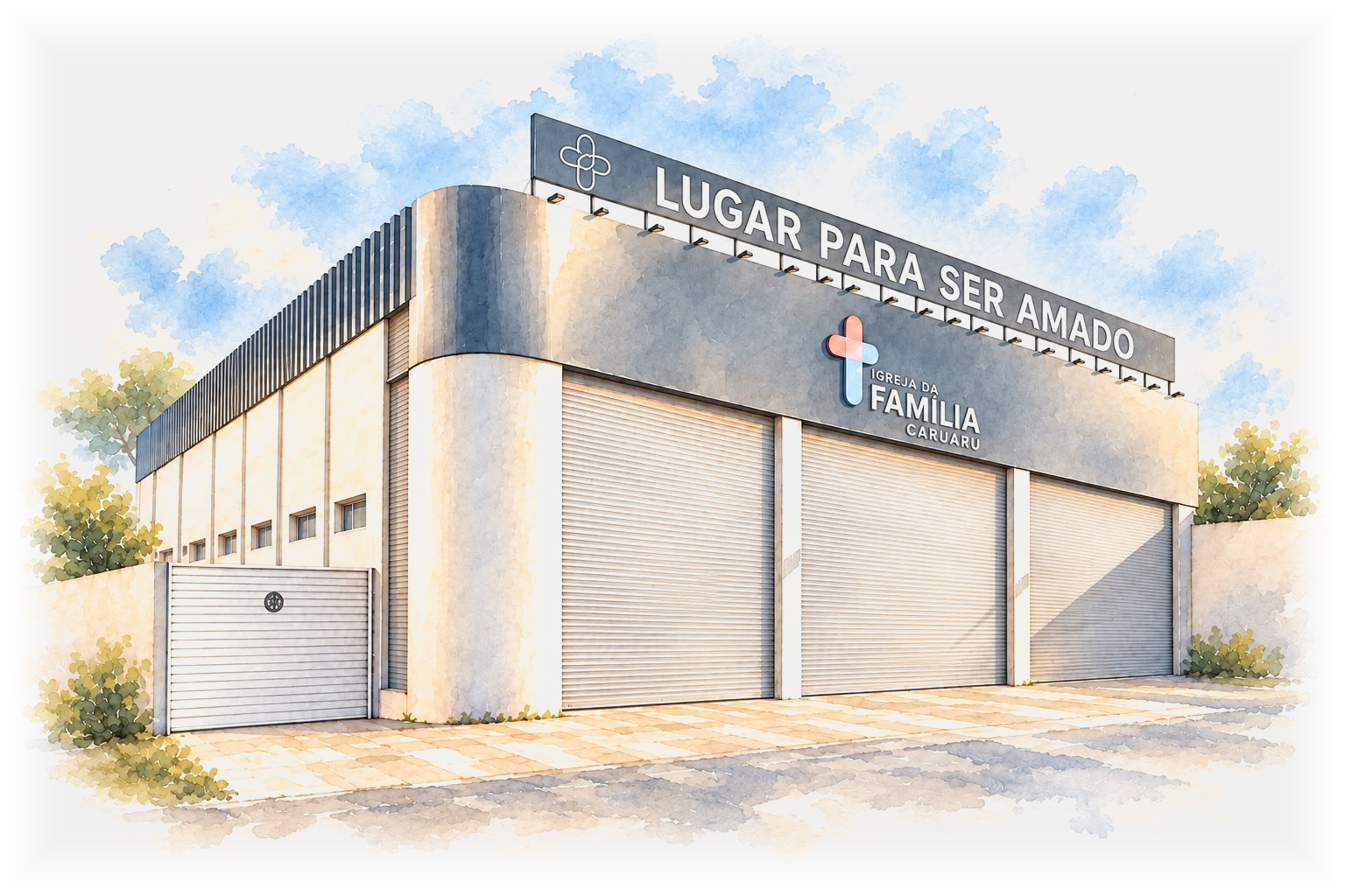 Aquarela da Igreja da Família